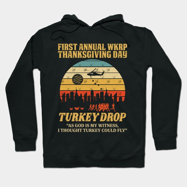 Thanksgiving Day wkrp Turkey Drop T Shirts Hoodie by Murder By Text